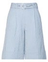 Peserico Woman Shorts & Bermuda Shorts Sky Blue Size 4 Cotton, Nylon, Elastane