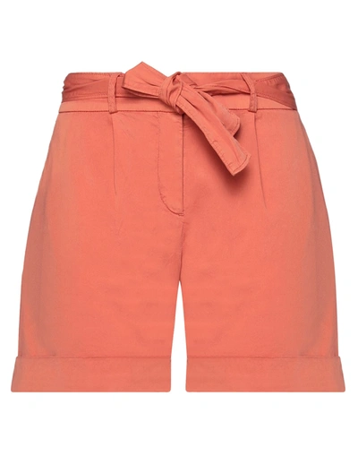 Paul & Shark Woman Shorts & Bermuda Shorts Orange Size 8 Cotton, Elastane