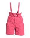 Isabel Marant Woman Shorts & Bermuda Shorts Fuchsia Size 6 Linen, Cotton, Elastane In Pink
