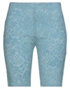 Stella Mccartney Woman Shorts & Bermuda Shorts Pastel Blue Size 8-10 Cotton, Polyamide, Elastane