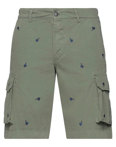 40weft Man Shorts & Bermuda Shorts Military Green Size 26 Cotton