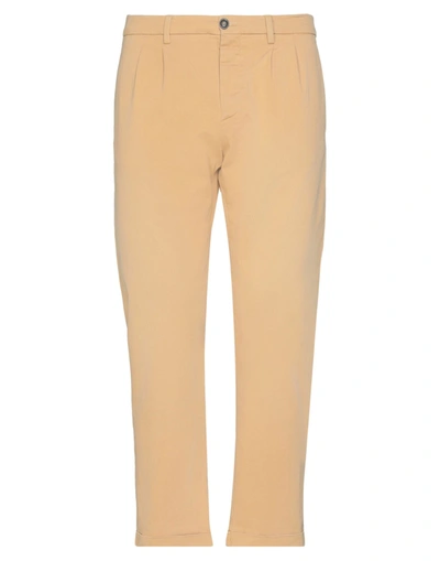 People (+)  Man Pants Camel Size 36 Cotton, Elastane In Beige