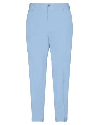 Beaucoup .., Man Pants Pastel Blue Size 28 Cotton, Elastane