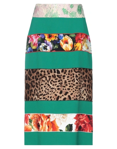 Dolce & Gabbana Midi Skirts In Green