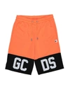Gcds Mini Kids' Shorts & Bermuda Shorts In Orange