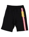 Dsquared2 Teen Logo Stripe-print Shorts In Black