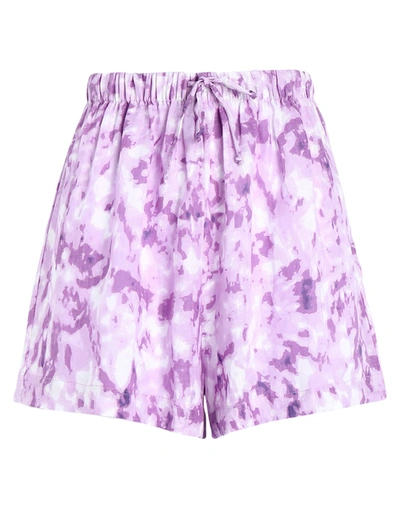 Faithfull The Brand Faithfull Lechuza Shorts Woman Shorts & Bermuda Shorts Purple Size 4 Linen