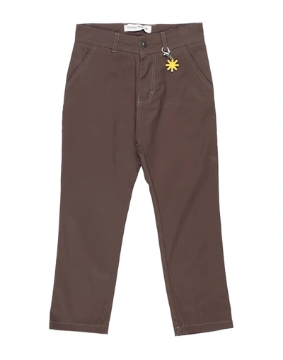 Manuel Ritz Kids' Cotton Pants In Brown