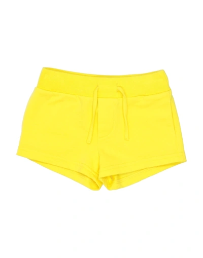Dsquared2 Babies'  Newborn Girl Shorts & Bermuda Shorts Yellow Size 3 Cotton, Elastane