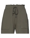 Pieces Woman Shorts & Bermuda Shorts Military Green Size Xs Viscose, Elastane In Green