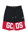 Gcds Mini Kids' Shorts & Bermuda Shorts In Black