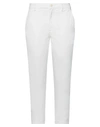 People (+)  Woman Pants White Size 6 Cotton, Elastane