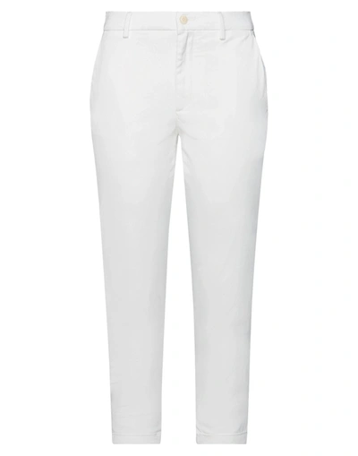 People (+)  Woman Pants White Size 4 Cotton, Elastane