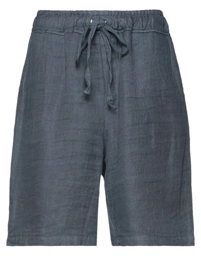 Crossley Man Shorts & Bermuda Shorts Slate Blue Size L Linen In Blue