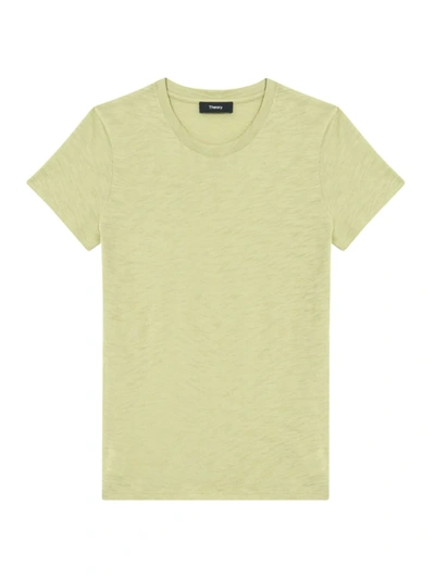 Theory Tiny Tee 2 Nebulous Organic Cotton Top In Pale Lime