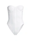 Norma Kamali Corset Mio One-piece Swimsuit In White