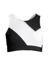 L'etoile Sport Criss-cross Sports Bra In White Black