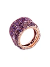 Fabergé Women's Emotion 18k Rose Gold, Purple Multi-stone & Diamond Grande Ring