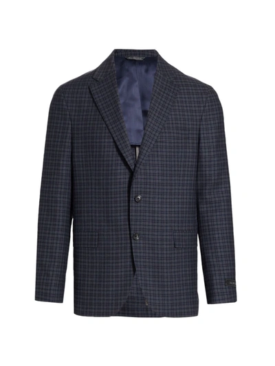 Saks Fifth Avenue Collection Micro Plaid Sportcoat In Navy
