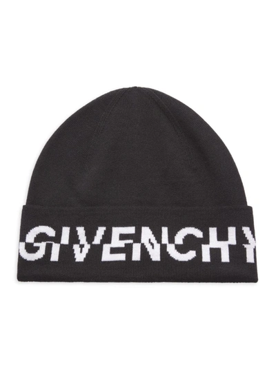 Givenchy Logo Beanie Hat In Black | ModeSens