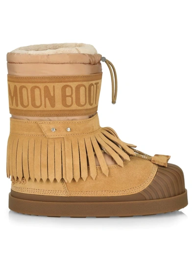Moncler Genius + 8 Palm Angels + Moon Boot Adhara Suede, Shell And Rubber Snow Boots In Sand