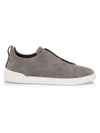 Zegna Triple Stitch Low-top Sneakers In Grey