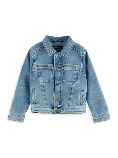 Scotch & Soda Kids' 摁扣开合牛仔夹克 In Denim