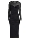 Giorgio Armani Ruched Twist-bustier Midi Dress In Nero