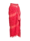 Giorgio Armani Fringe Sarong Maxi Skirt In Poppy