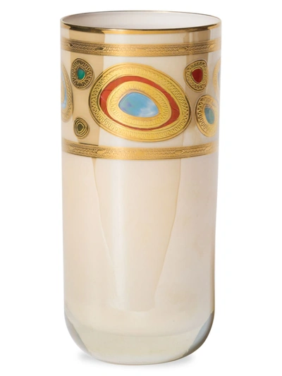 Vietri Regalia Aqua High Ball Glass In Cream