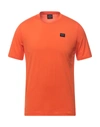 Paul & Shark Logo-patch Cotton T-shirt In Orange