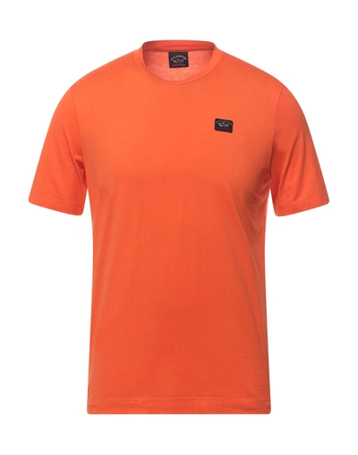 Paul & Shark Logo-patch Cotton T-shirt In Yellow & Orange