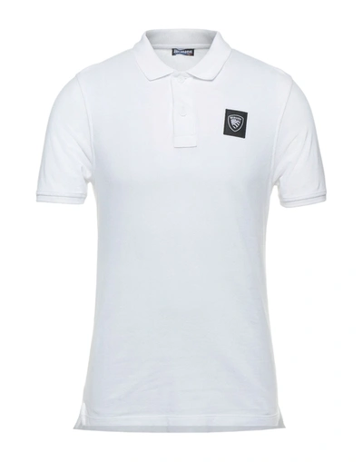 Blauer Polo Shirts In White