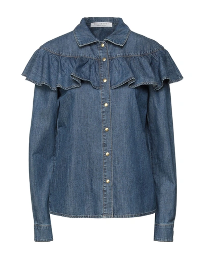 Philosophy Di Lorenzo Serafini Denim Shirts In Blue