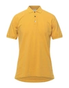 Alpha Studio Polo Shirts In Ocher