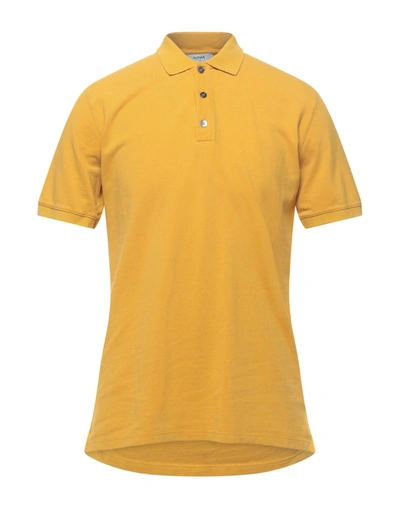 Alpha Studio Polo Shirts In Ocher