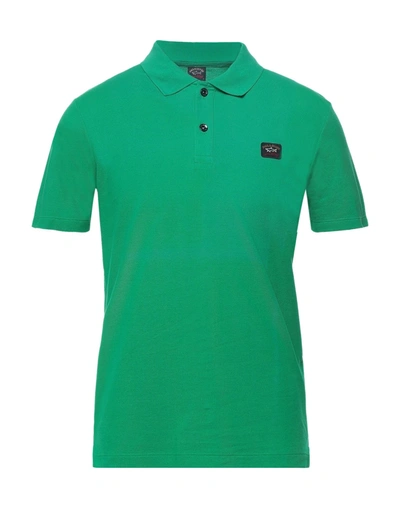 Paul & Shark Polo Shirts In Green