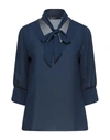 Spago Donna Blouses In Blue