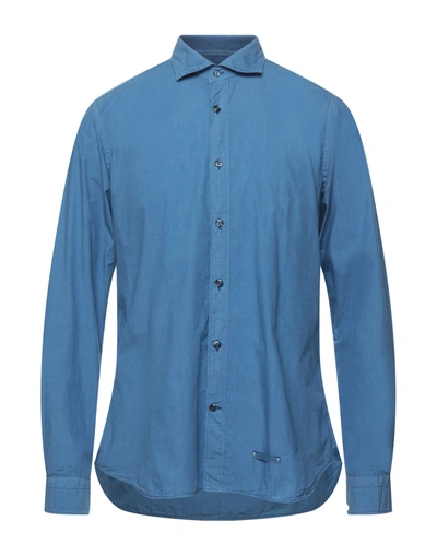 Tintoria Mattei 954 Shirts In Slate Blue