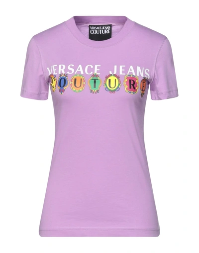 Versace Jeans Couture T-shirts In Purple