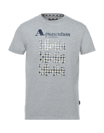 Aquascutum Man T-shirt Light Grey Size S Cotton, Elastane