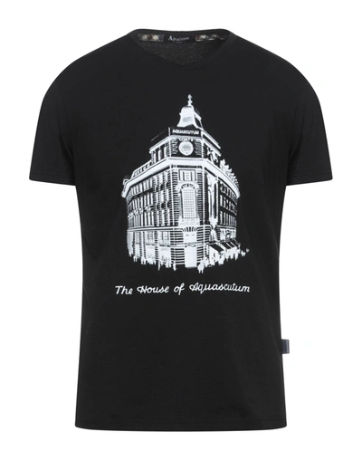 Aquascutum T-shirts In Black