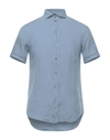 Emporio Armani Shirts In Slate Blue
