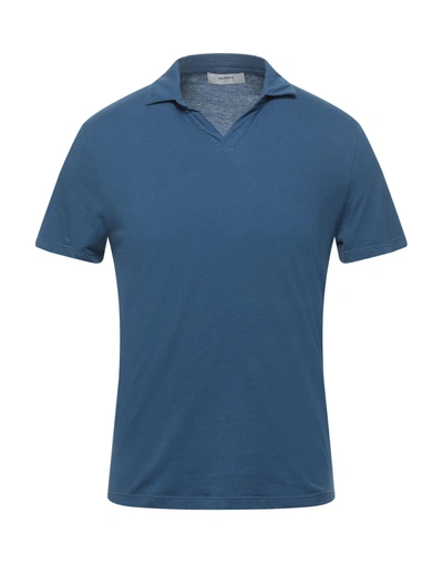 Alpha Studio Polo Shirts In Slate Blue