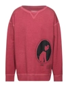 Maison Margiela Sweatshirts In Brick Red