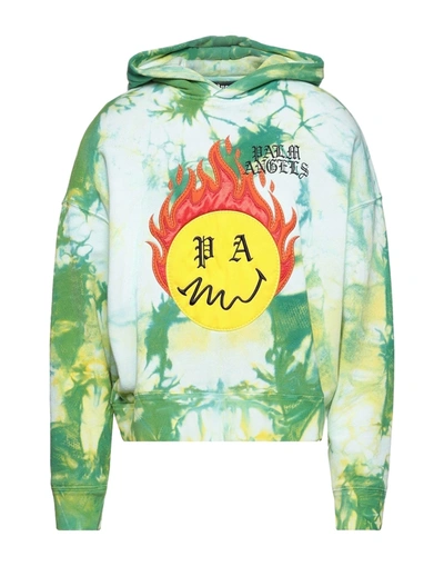 Palm Angels Sweatshirts In Green