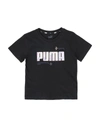 Puma Kids' T-shirts In Black