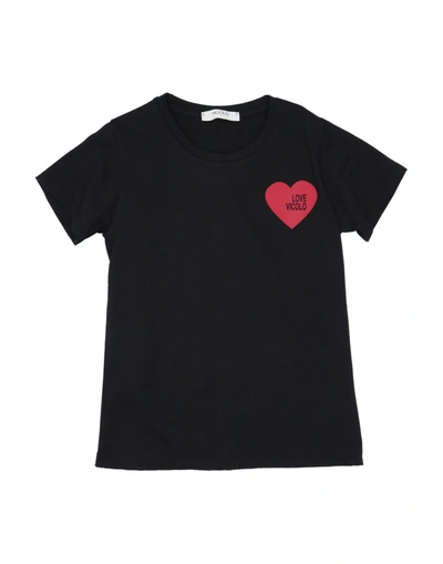 Vicolo Kids' T-shirts In Black