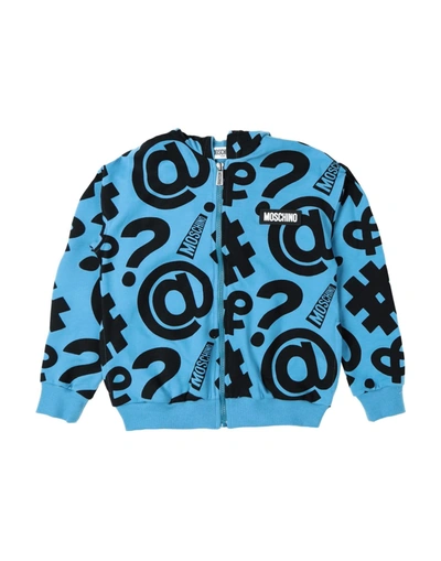 Moschino Teen Kids' Sweatshirts In Sky Blue