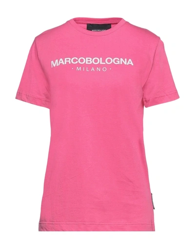 Marco Bologna Designer Logo T-shirt In Fuxia